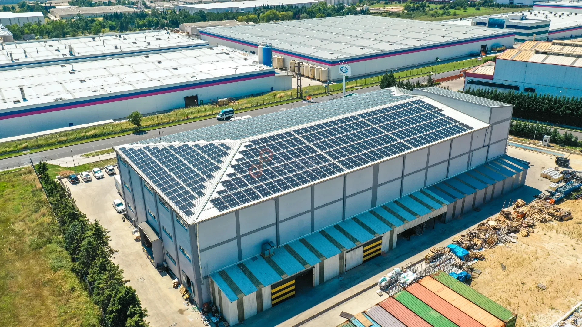 Çerkezköy OSB Fabrika Çatı GES Projesi - Profesyonel Drone Çekimi - 1