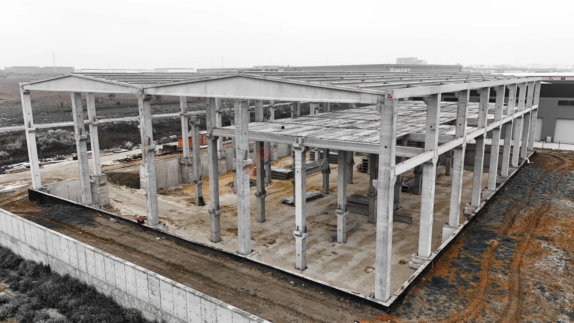 Veliköy Organize Sanayi Bölgesi (VOSB) Fabrika İnşaatı ve Şantiye Süreçleri Profesyonel Drone Çekimi - 1
