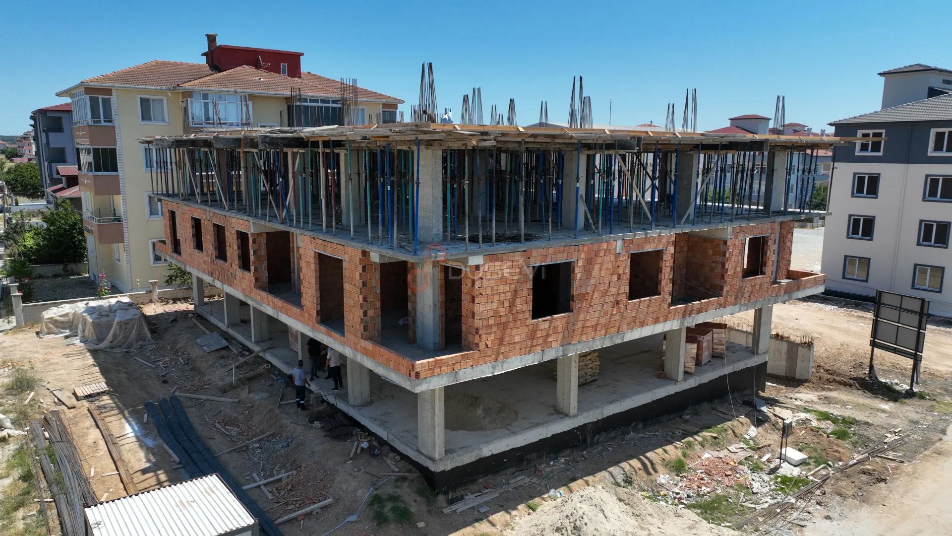 Tekirdağ Saray Modern İnşaat Projesi ve Şantiye İlerleme Takibi Profesyonel Drone Çekimi - 1