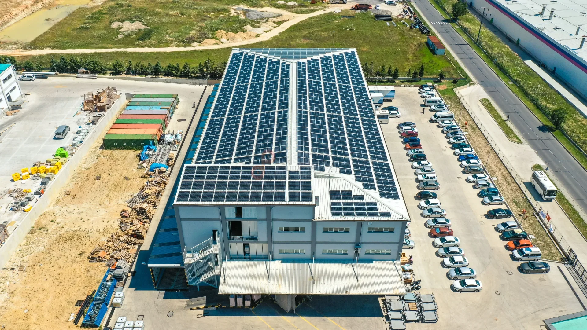 Çerkezköy OSB Fabrika Çatı GES Projesi - Profesyonel Drone Çekimi - 3