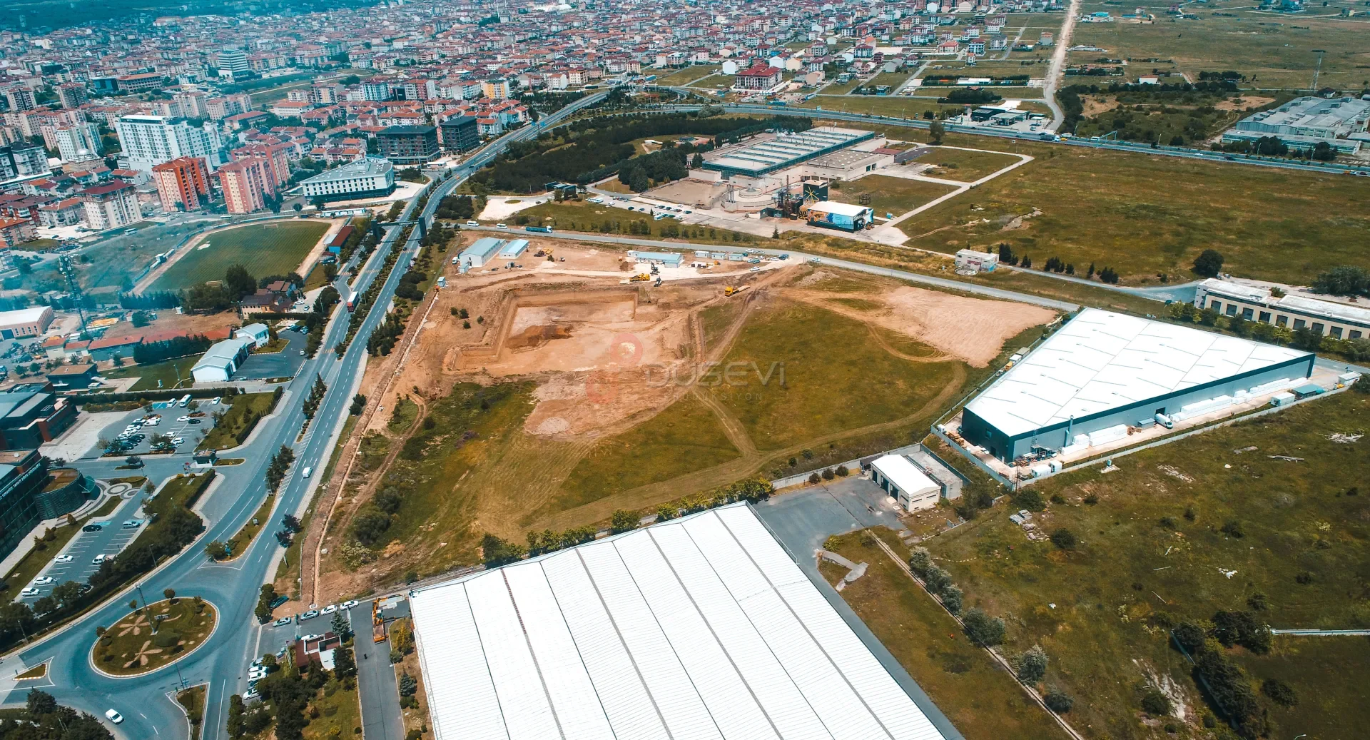Çerkezköy OSB Fabrika İnşaatı - Temel Kazısı Drone Çekimi - 2
