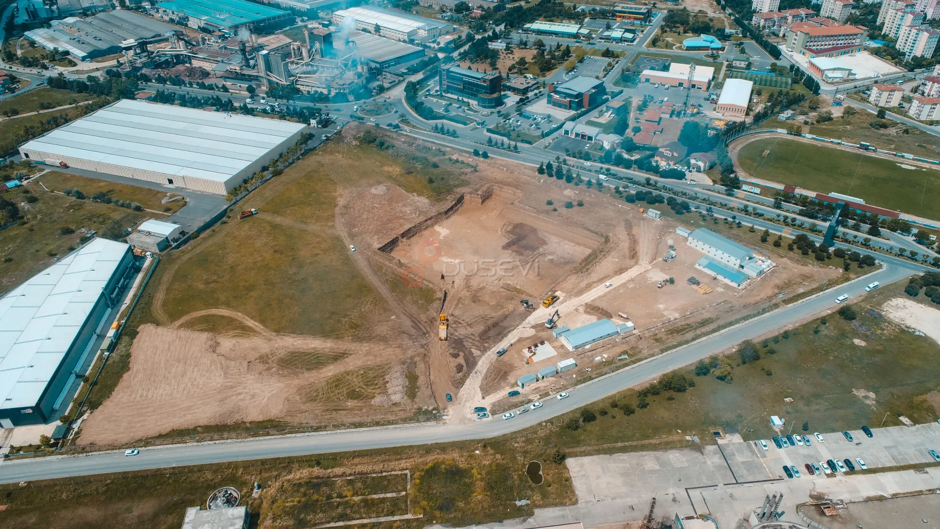 Çerkezköy OSB Fabrika İnşaatı - Temel Kazısı Drone Çekimi - 3