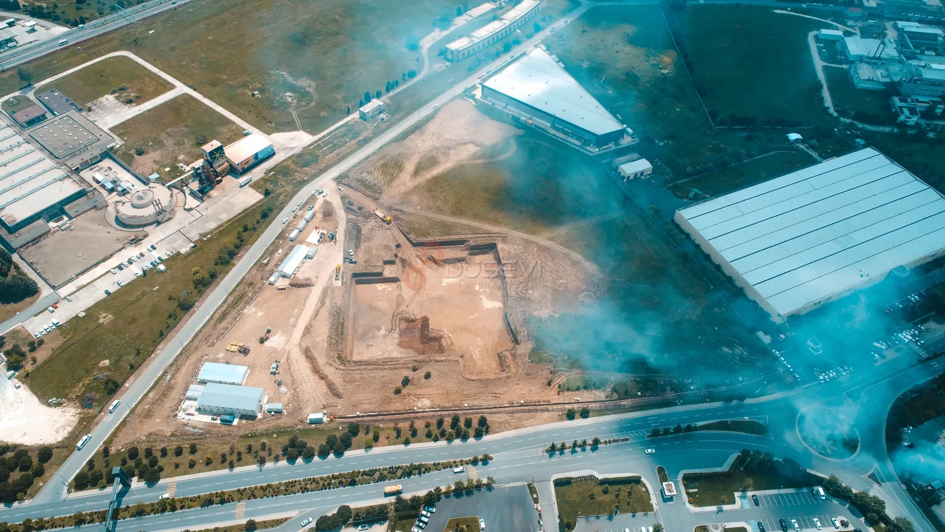 Çerkezköy OSB Fabrika İnşaatı - Temel Kazısı Drone Çekimi - 6