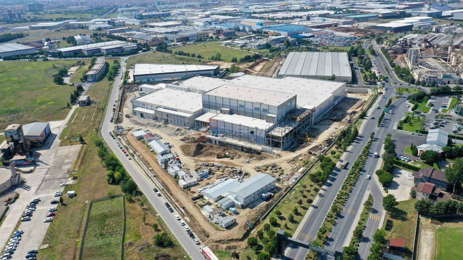 Çerkezköy OSB Fabrika İnşaatı - Profesyonel Drone ile Şantiye Takibi - 2