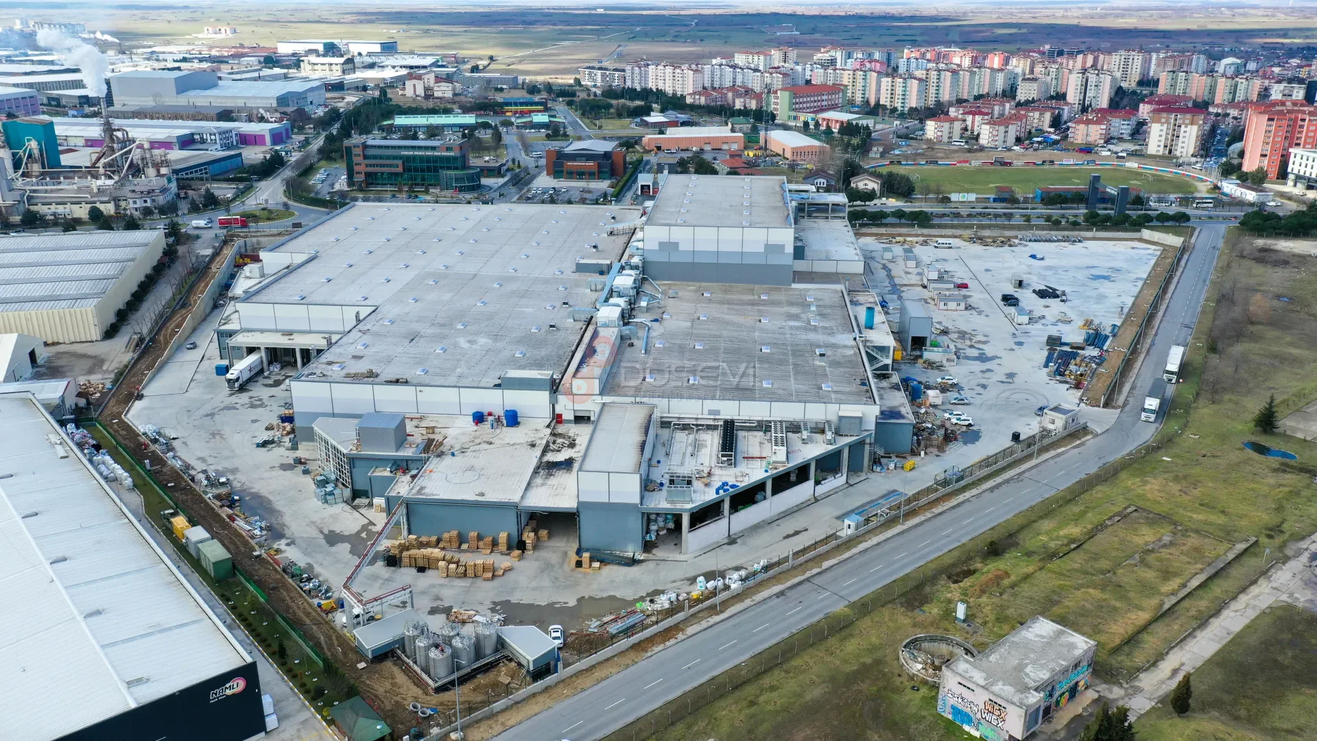 Çorlu Fabrika İnşaatı ve Endüstriyel Şantiye İlerleme Takibi - Drone Çekimi - 2