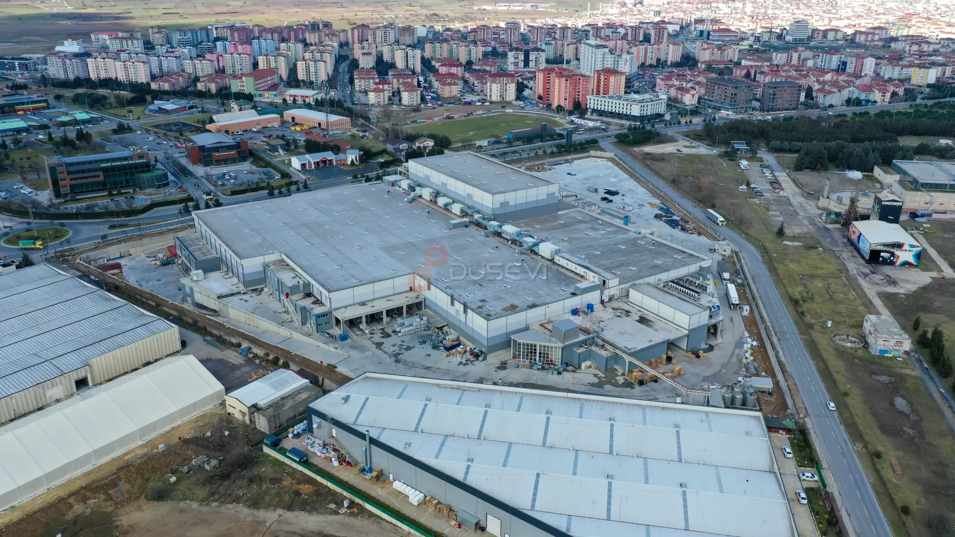 Çorlu Fabrika İnşaatı ve Endüstriyel Şantiye İlerleme Takibi - Drone Çekimi - 5
