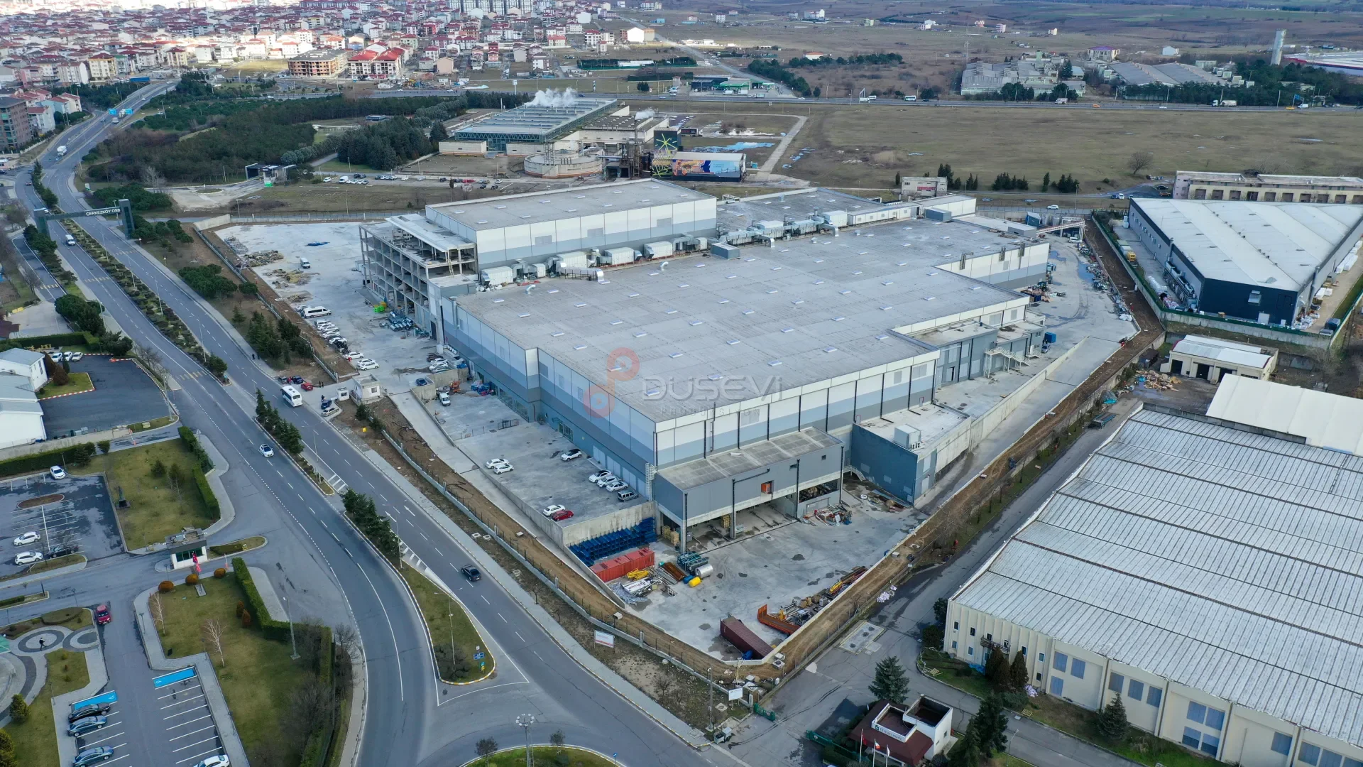 Çorlu Fabrika İnşaatı ve Endüstriyel Şantiye İlerleme Takibi - Drone Çekimi - 6