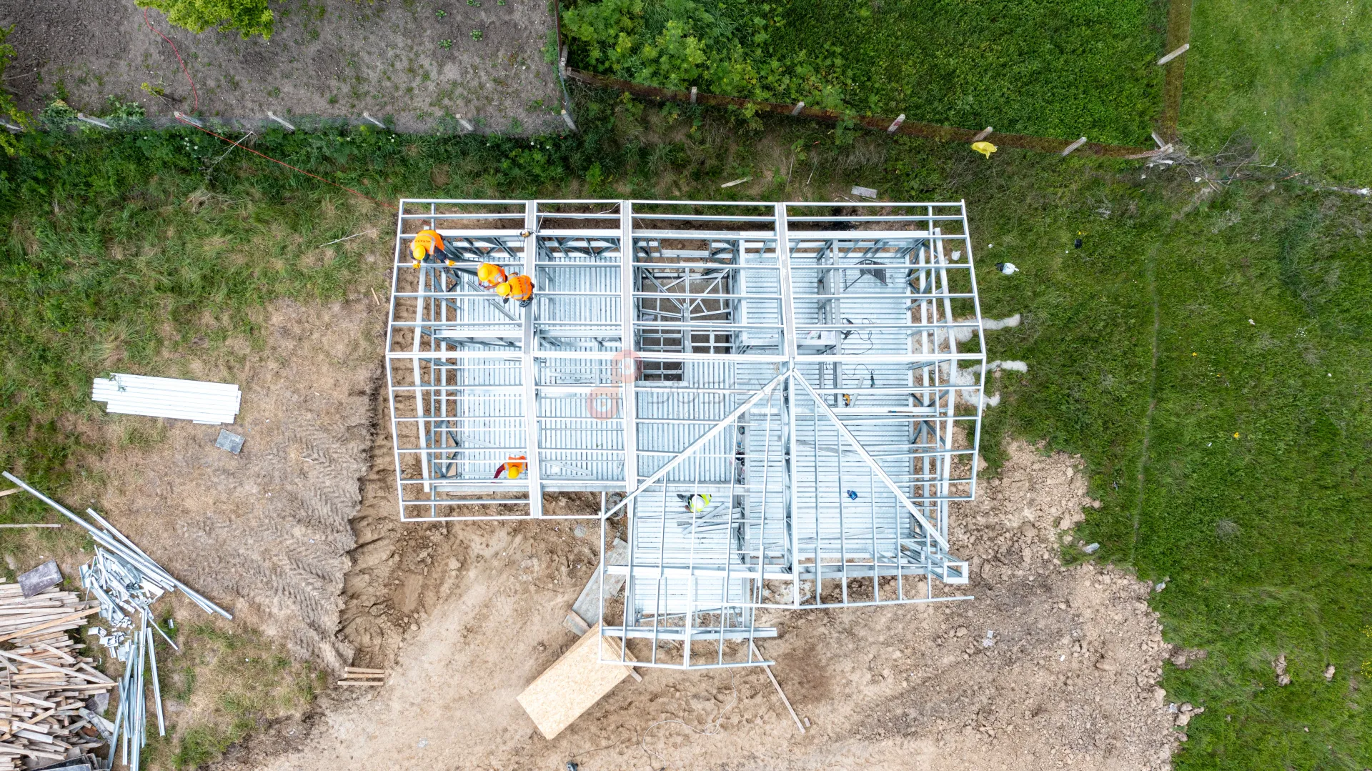 Geba Çelik Yapı Çerkezköy - Modern Çelik Ev ve Villa Projeleri Drone Çekimi - 5