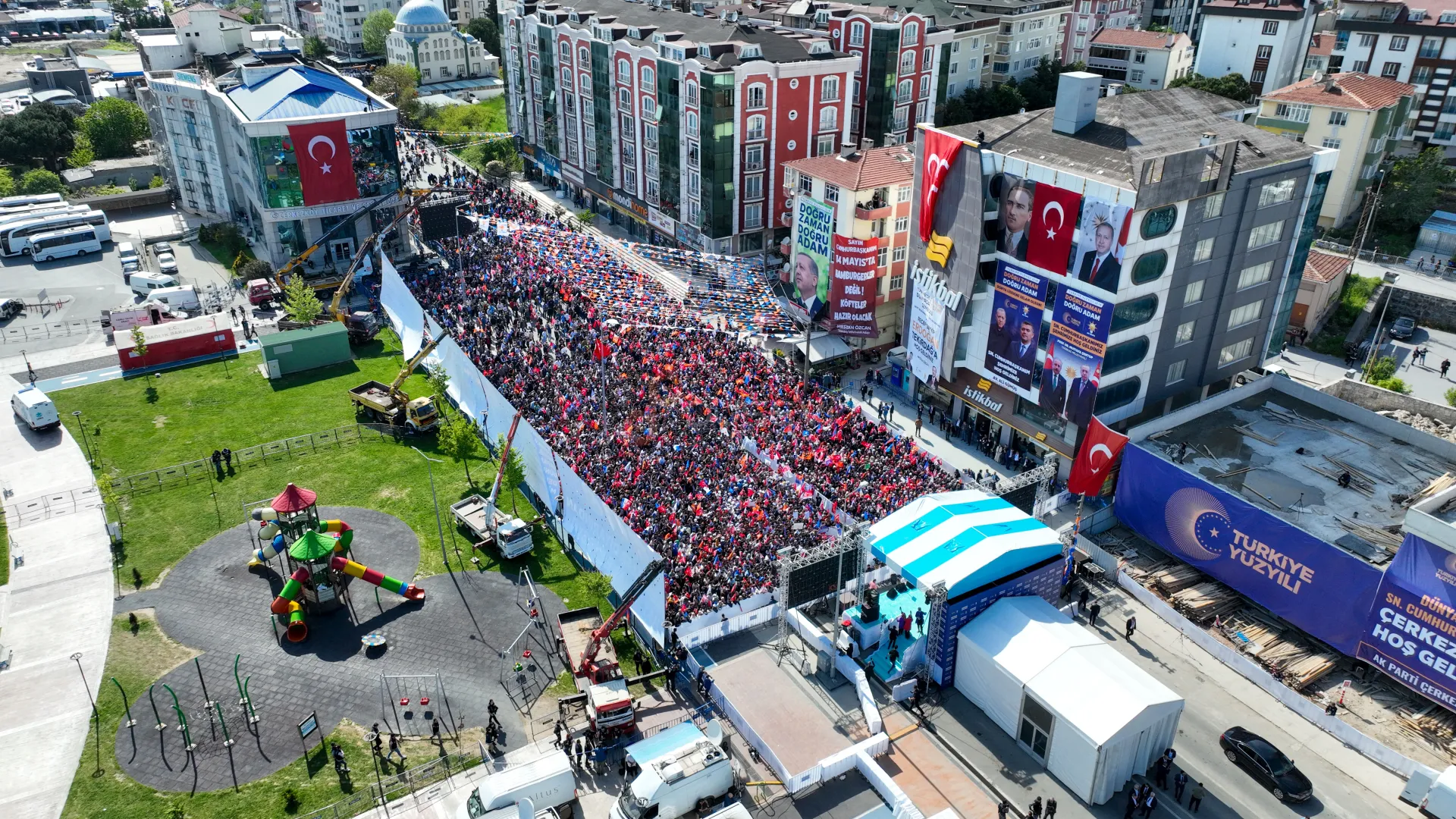 Siyasi Miting Drone Çekimi ve Canlı Yayın Prodüksiyonu | Çerkezköy - Tekirdağ - 2