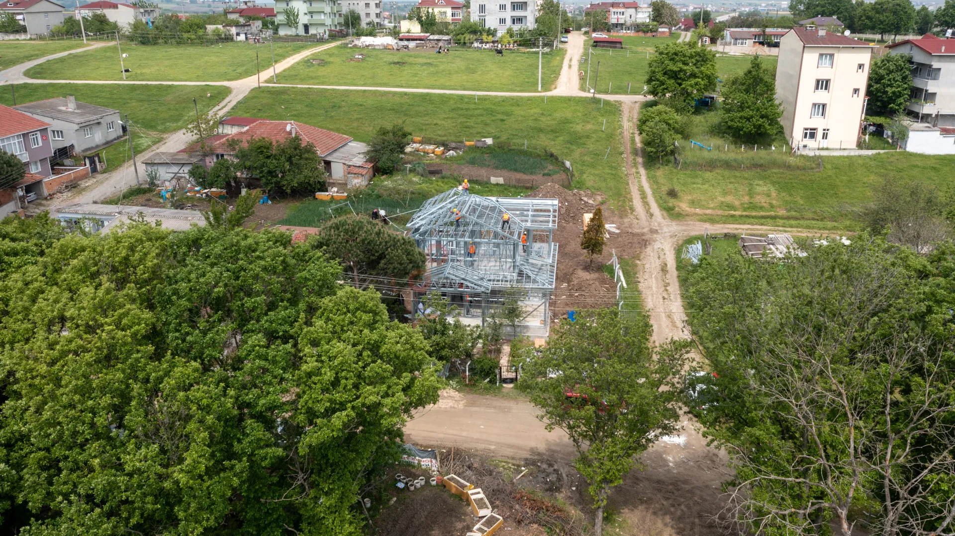 Modern Çelik Villa Projesi Profesyonel Drone Çekimi - 3