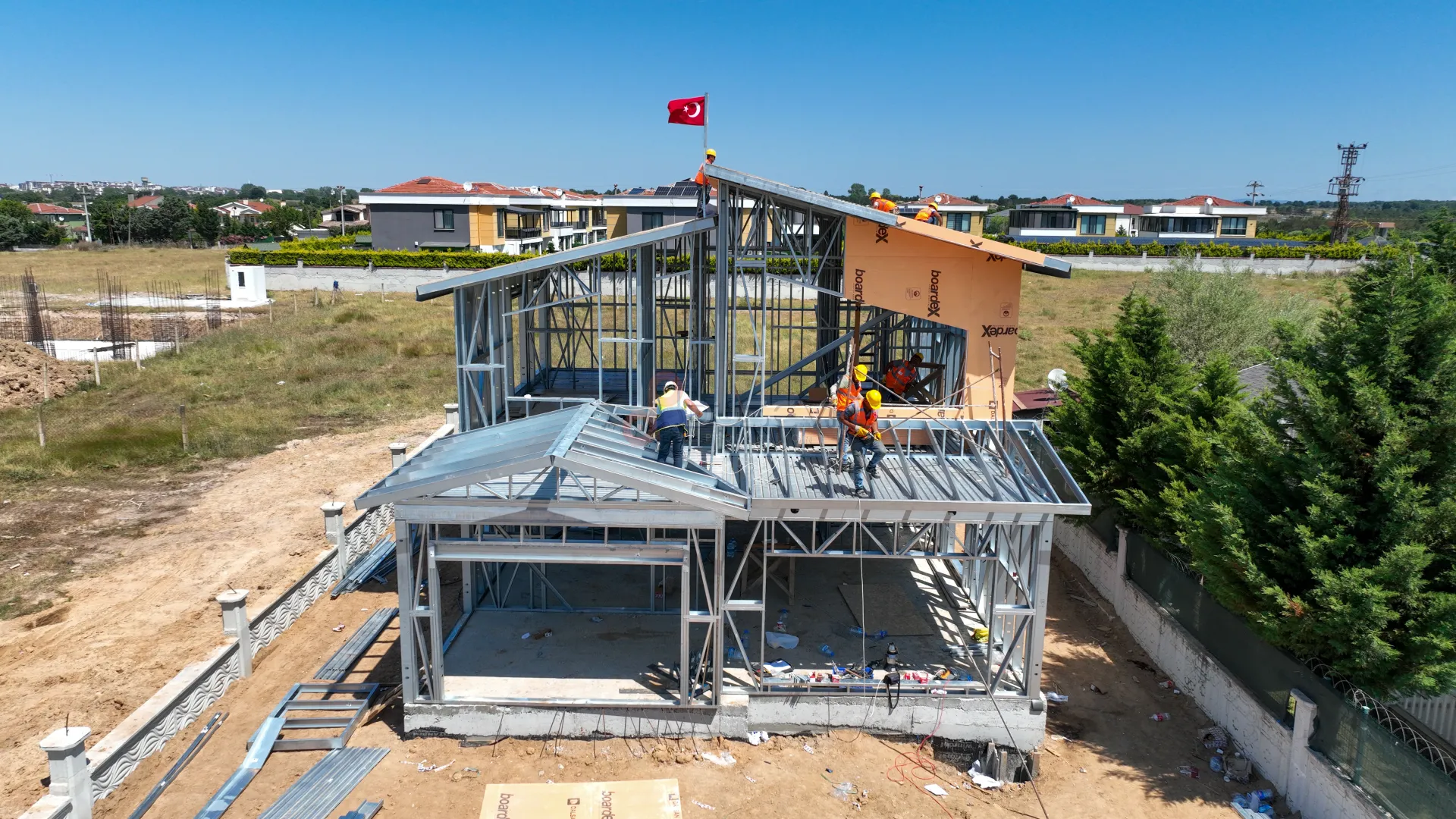 Çerkezköy Modern Çelik Yapı Villa ve Bina Projeleri Profesyonel Drone Çekimi - 5