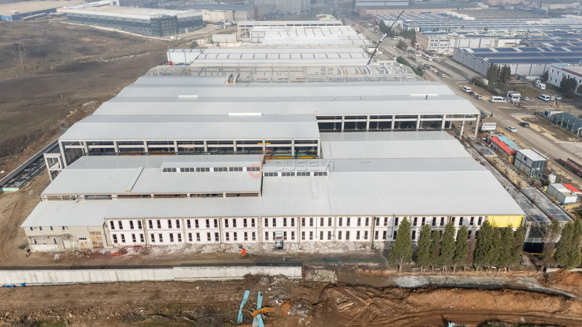 Çorlu OSB Endüstriyel Fabrika İnşaatı ve Şantiye Süreçleri Profesyonel Drone Çekimi - 5