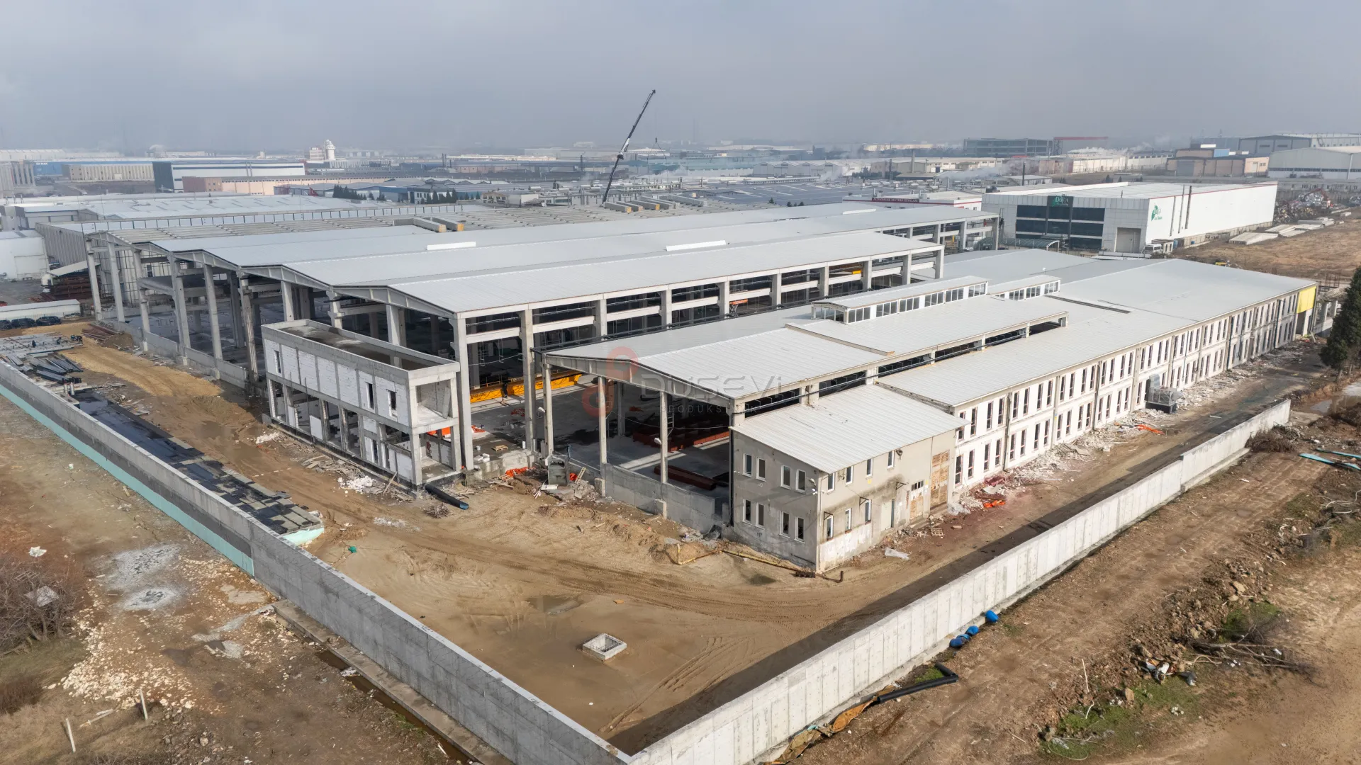 Çorlu OSB Endüstriyel Fabrika İnşaatı ve Şantiye Süreçleri Profesyonel Drone Çekimi - 6