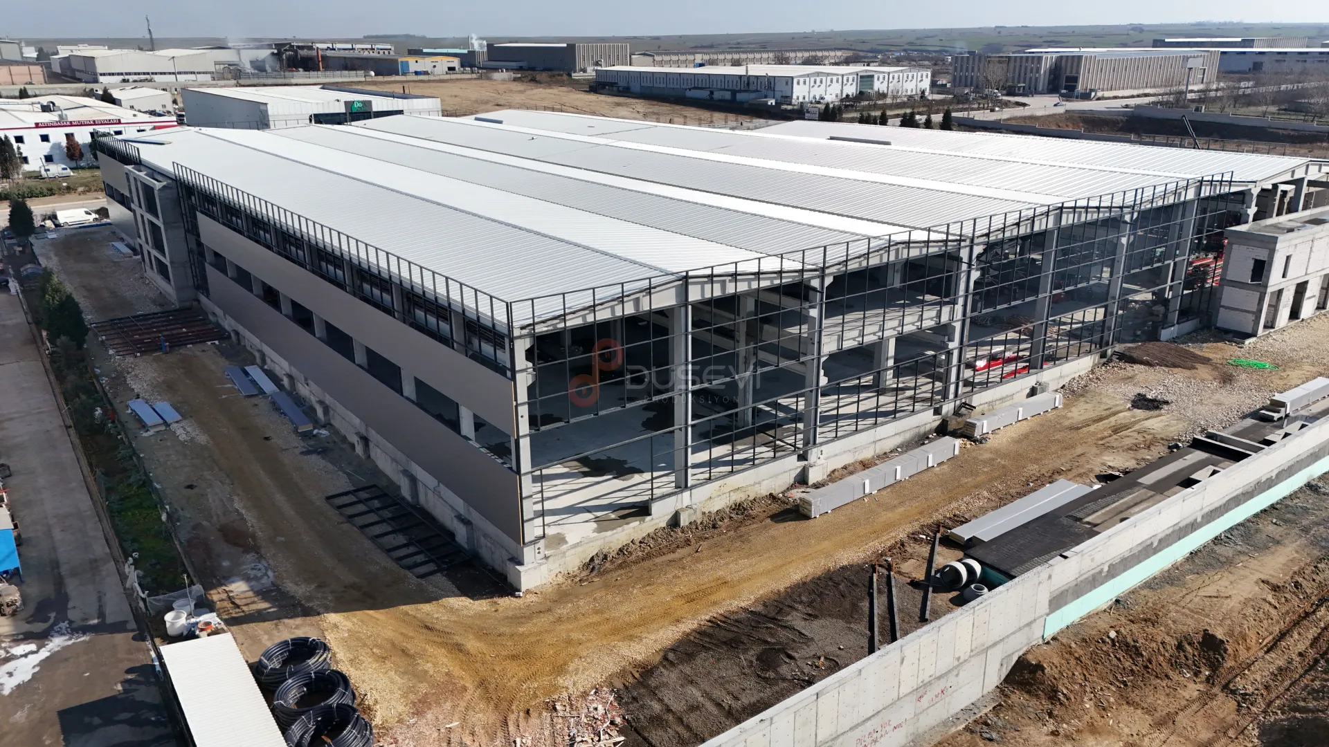 Çorlu Organize Sanayi Bölgesi (OSB) Fabrika İnşaatı ve Şantiye Süreçleri Profesyonel Drone Çekimi - 4