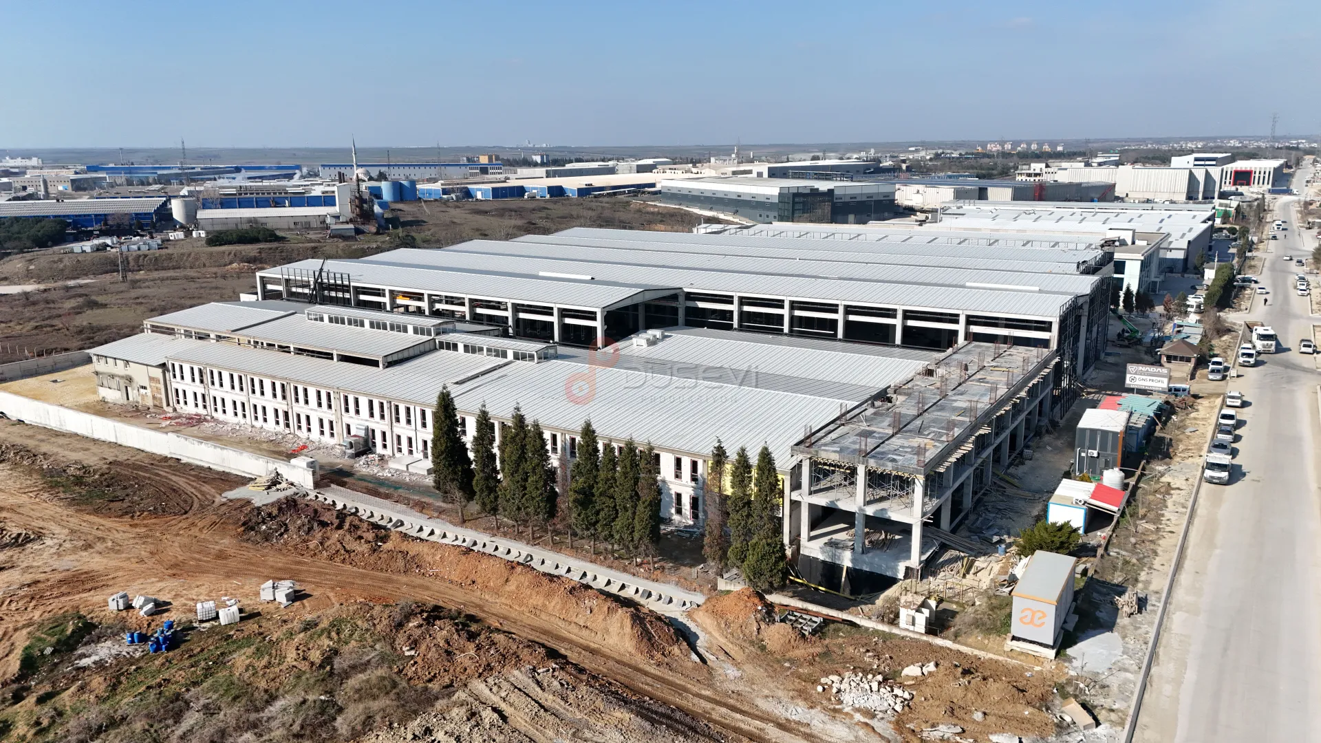 Çorlu Organize Sanayi Bölgesi (OSB) Fabrika İnşaatı ve Şantiye Süreçleri Profesyonel Drone Çekimi - 5