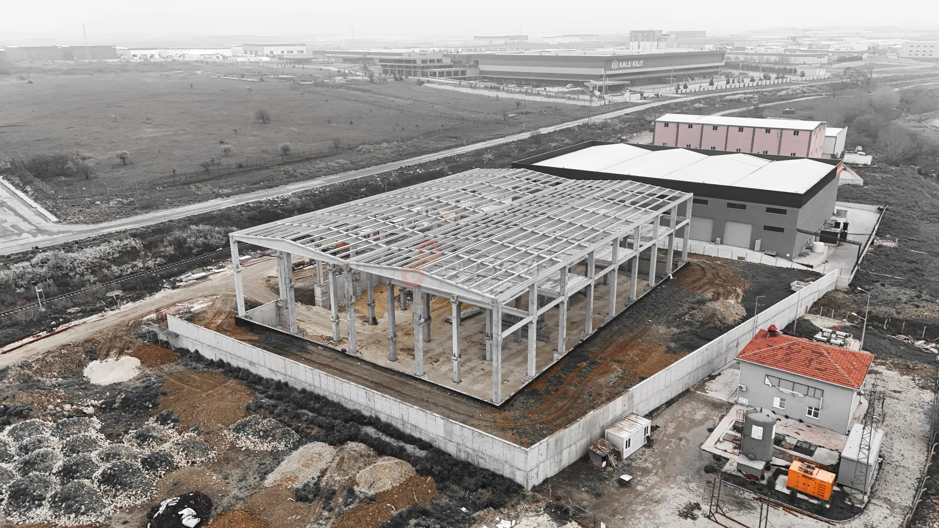 Veliköy Organize Sanayi Bölgesi (VOSB) Fabrika İnşaatı ve Şantiye Süreçleri Profesyonel Drone Çekimi - 2