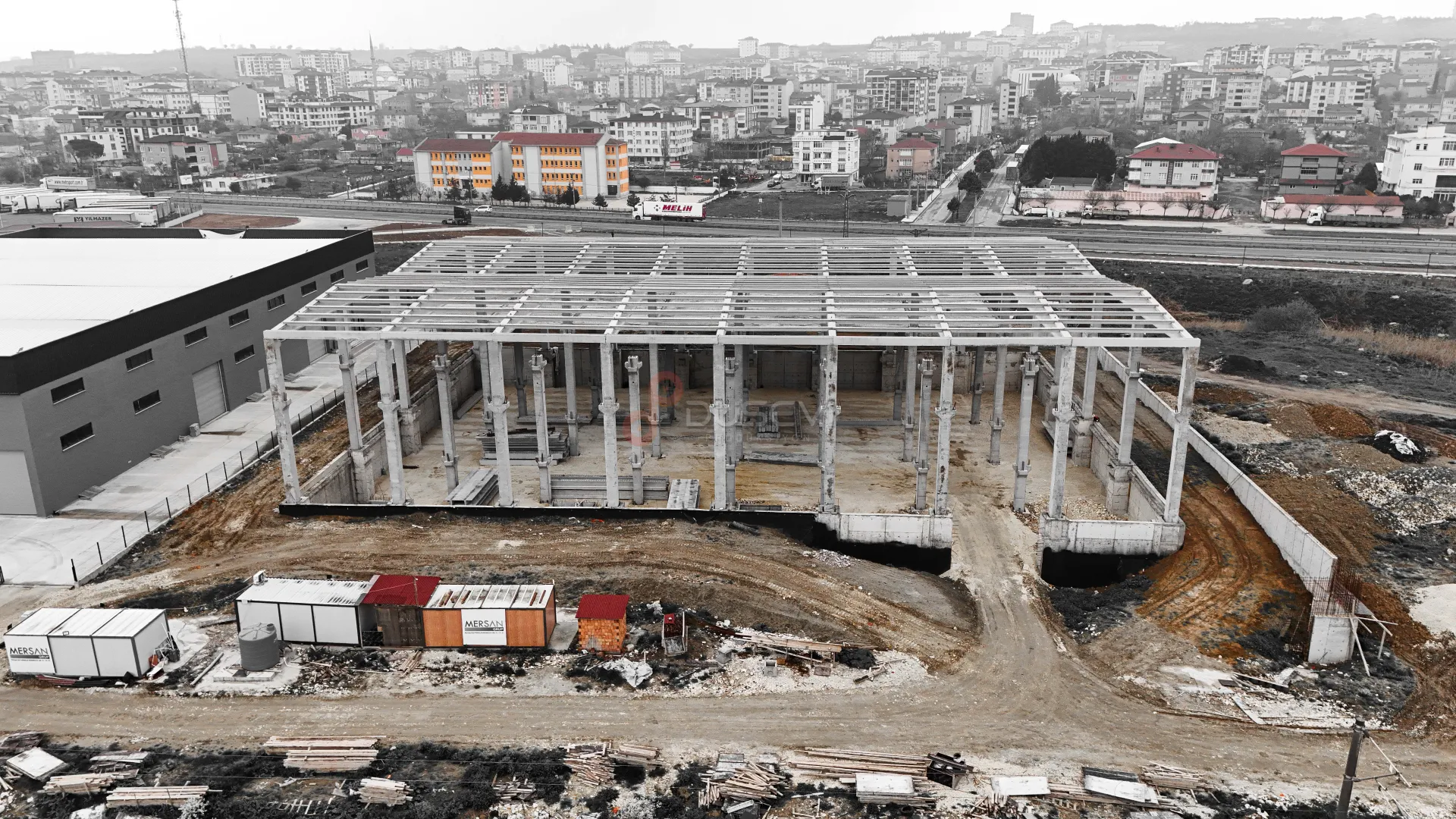 Veliköy Organize Sanayi Bölgesi (VOSB) Fabrika İnşaatı ve Şantiye Süreçleri Profesyonel Drone Çekimi - 4