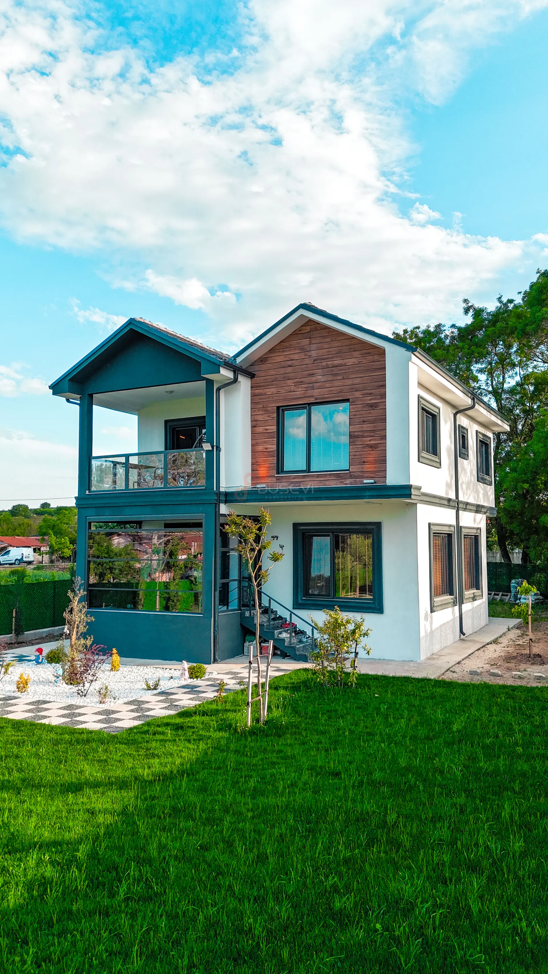 Kırklareli Modern Çelik Yapı Villa ve Bina Projeleri Profesyonel Drone Çekimi - 8