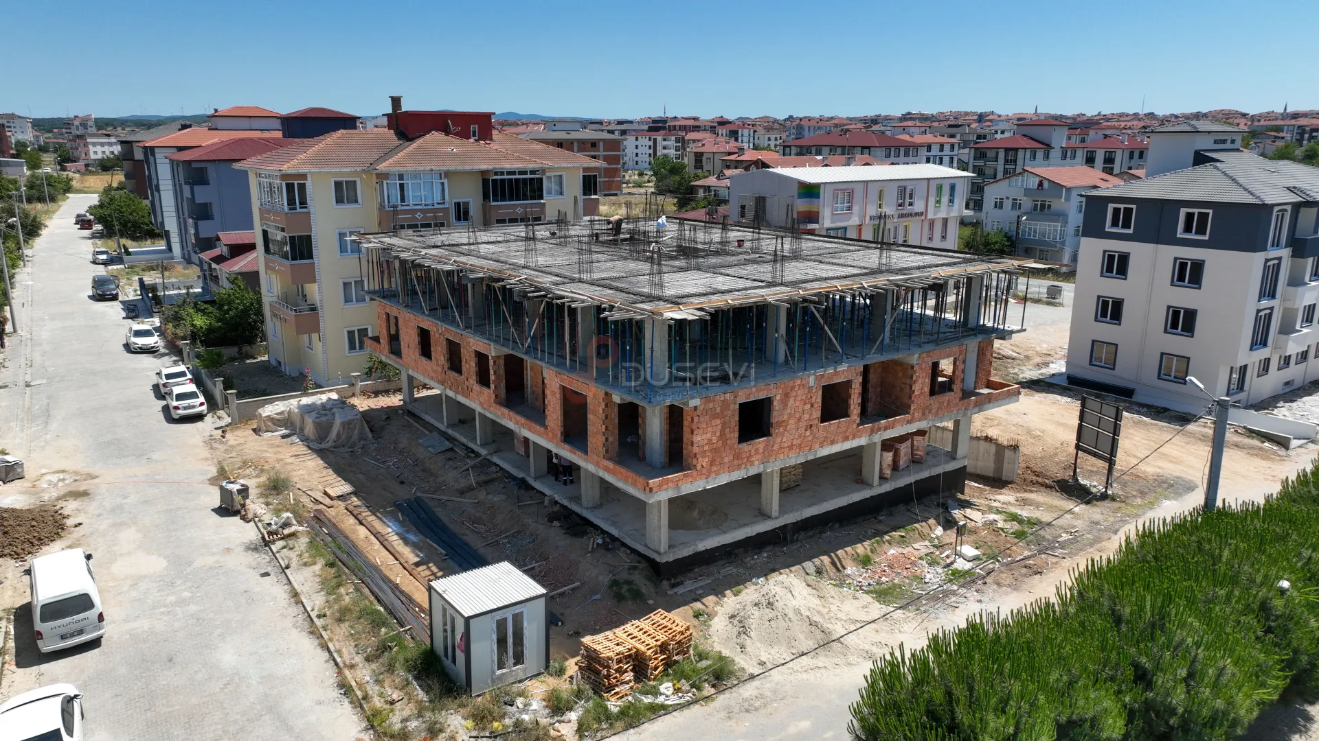 Tekirdağ Saray Modern İnşaat Projesi ve Şantiye İlerleme Takibi Profesyonel Drone Çekimi - 5